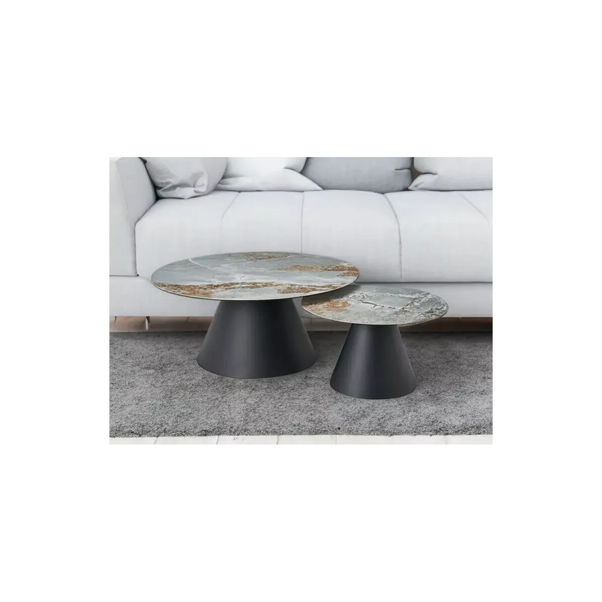 Tables Basses Astre 90x90 plateaux en céramique