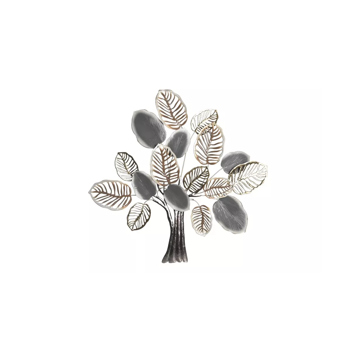Déco Murale Arbre Or Blanc Gris 105x100
