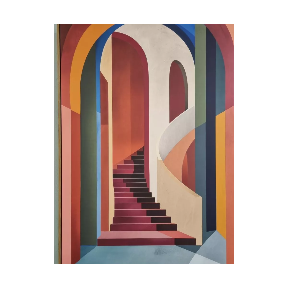Tableau Escalier Rouge 83x123