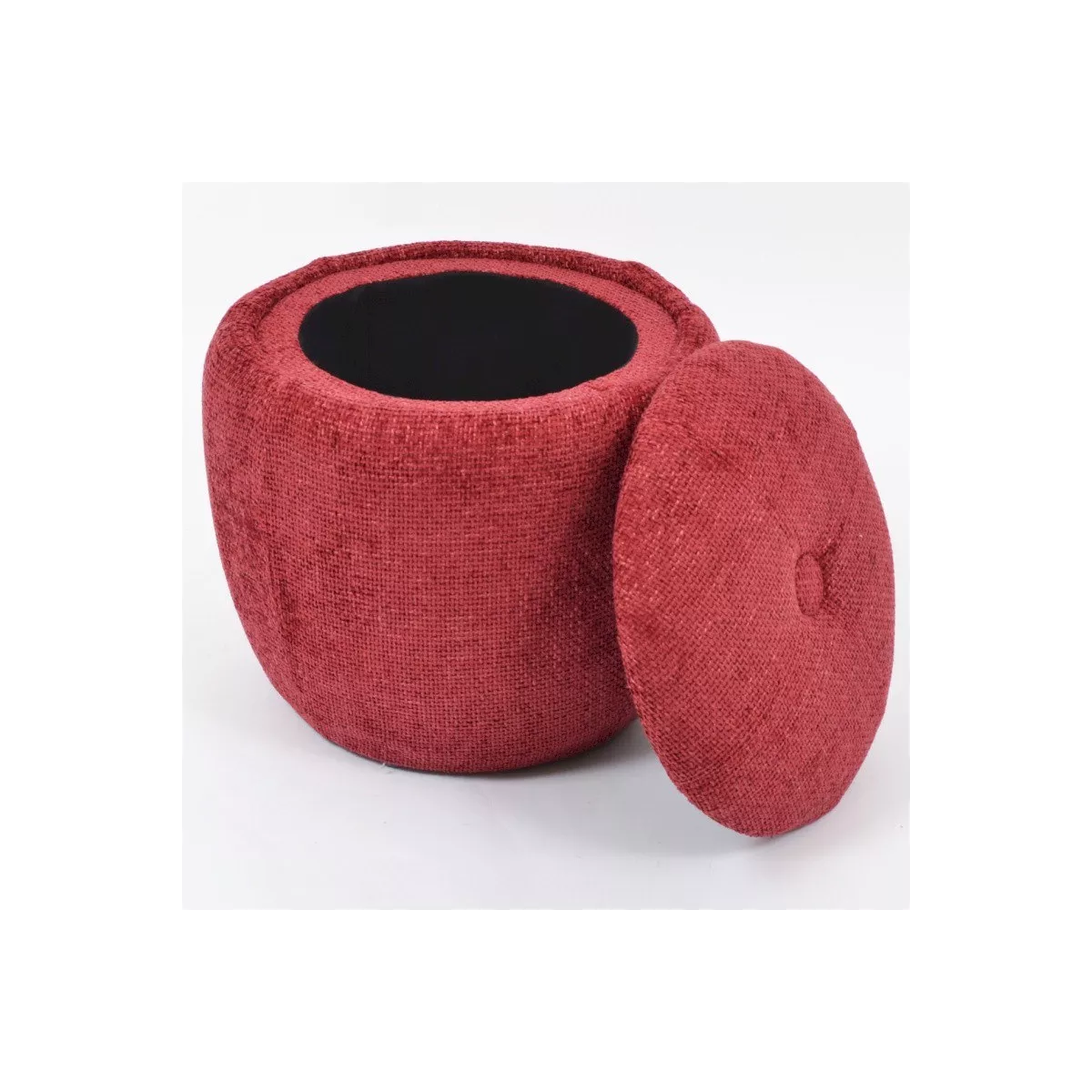 Pouf/Coffre Camellia Tissu Rouge