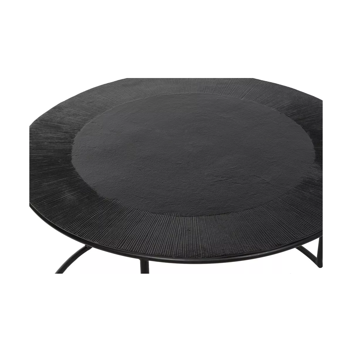 Série de 2 Tables Basses Gigognes Noires Striées