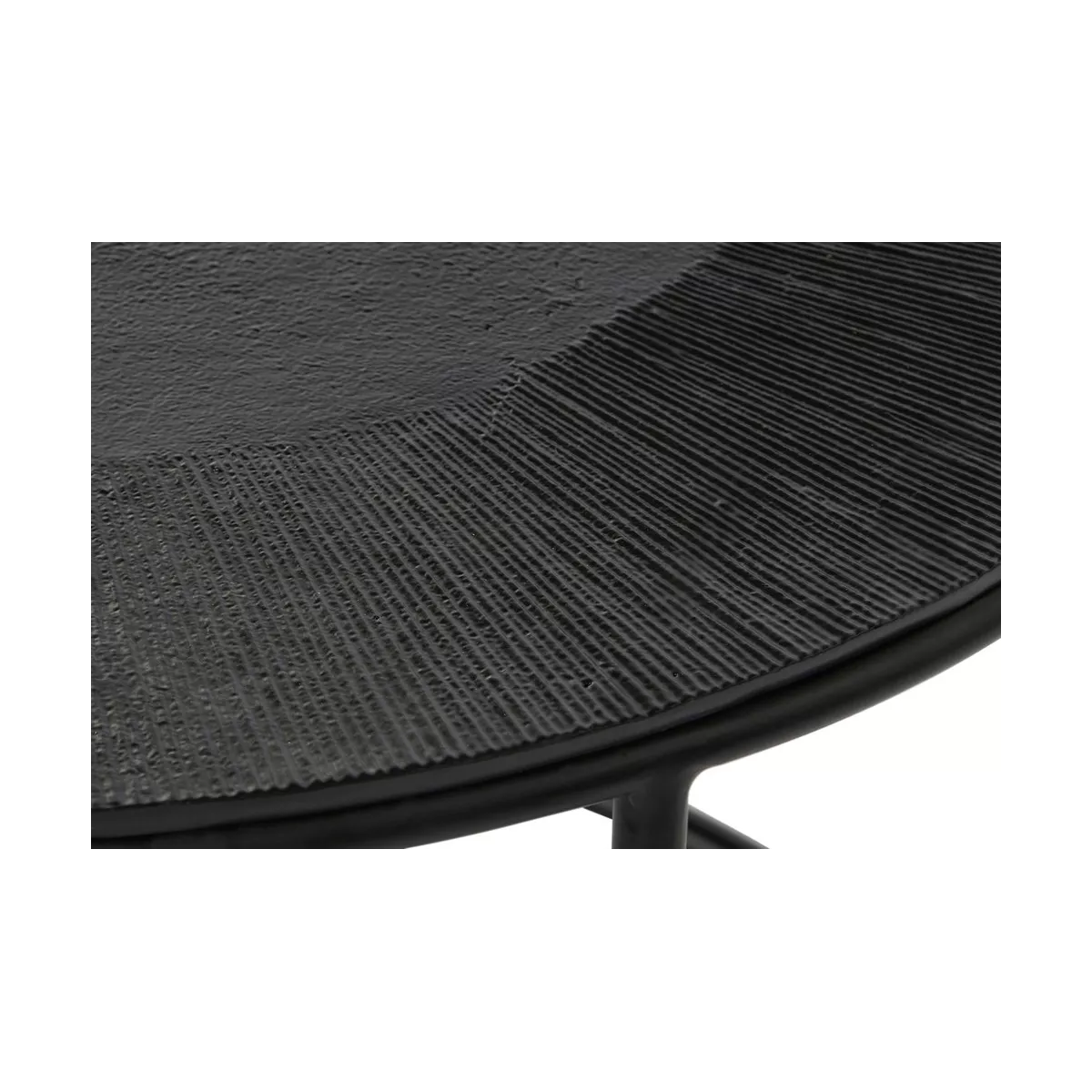 Série de 2 Tables Basses Gigognes Noires Striées