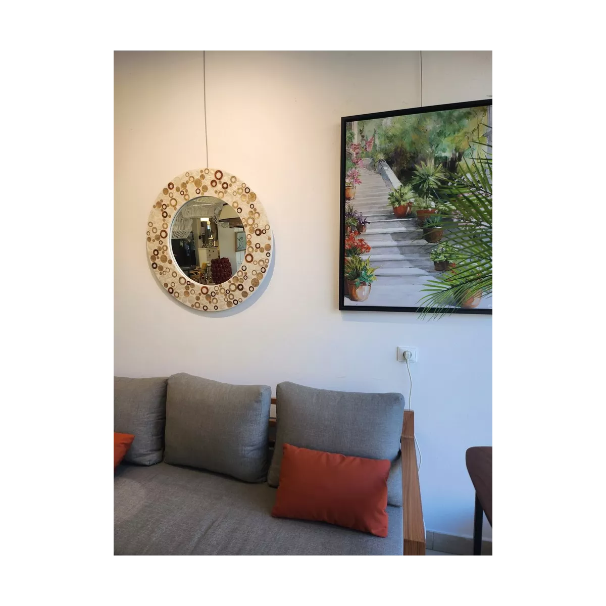 Miroir Taliana Nacre 80x80