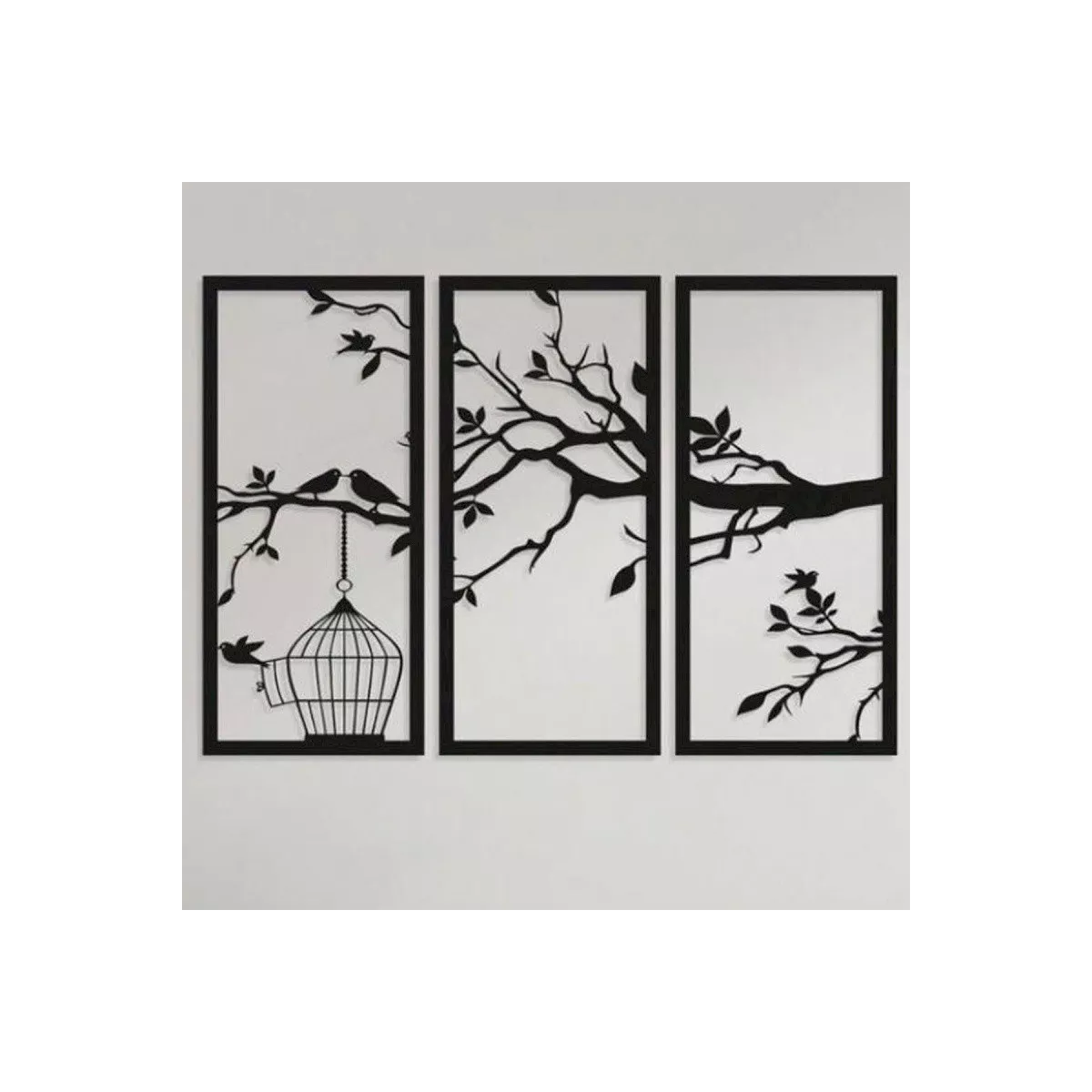 Déco Murale Métal Triptyque Arbre 105x75