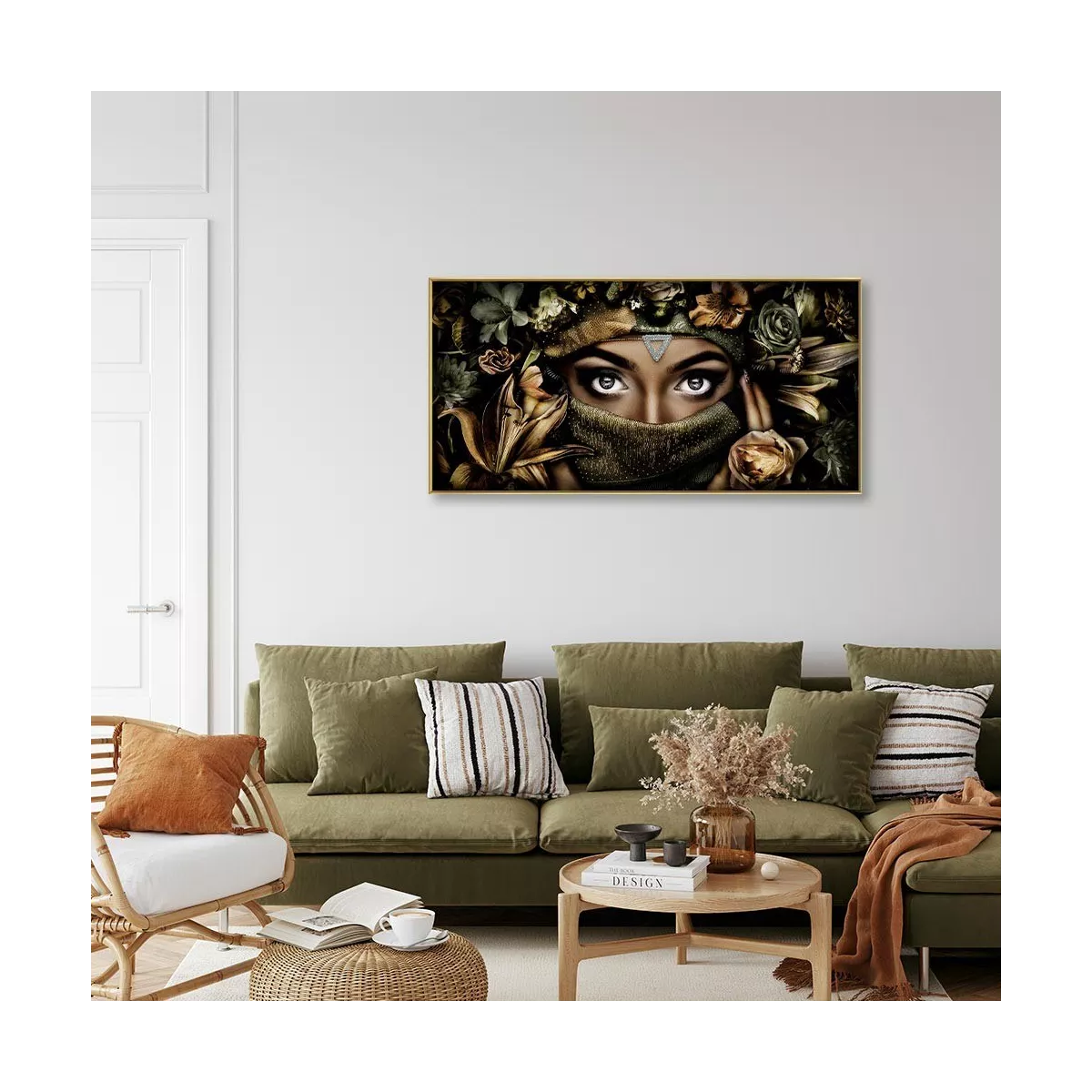 Tableau Visage Strass 160x80