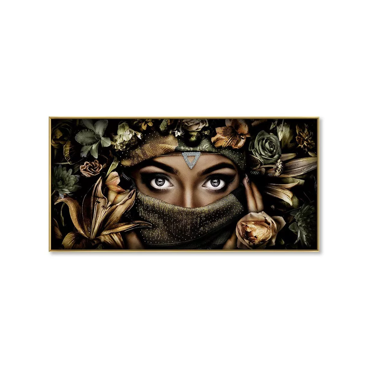 Tableau Visage Strass 160x80