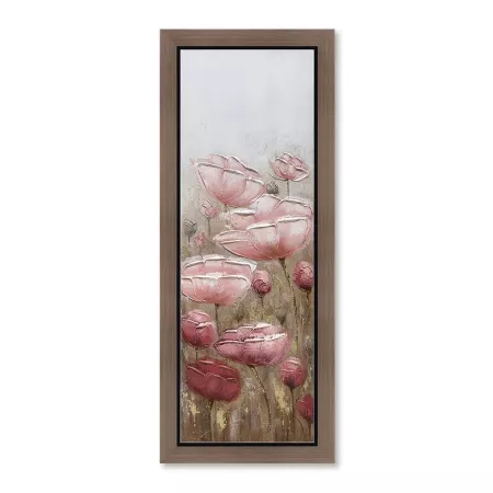 Tableau Fleurs Roses 53x133cm