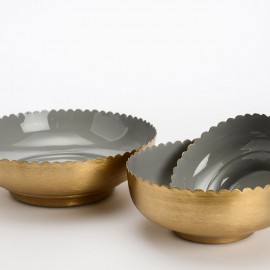 Coupes Email Gris et dentelle dorée serie de 3