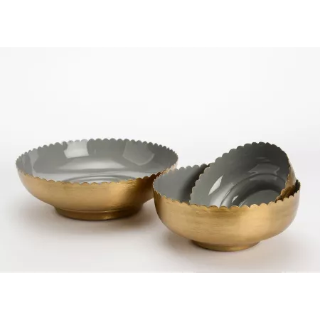 Coupes Email Gris et dentelle dorée serie de 3