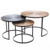 Série de 3 Tables Basses Fleur en Aluminium
