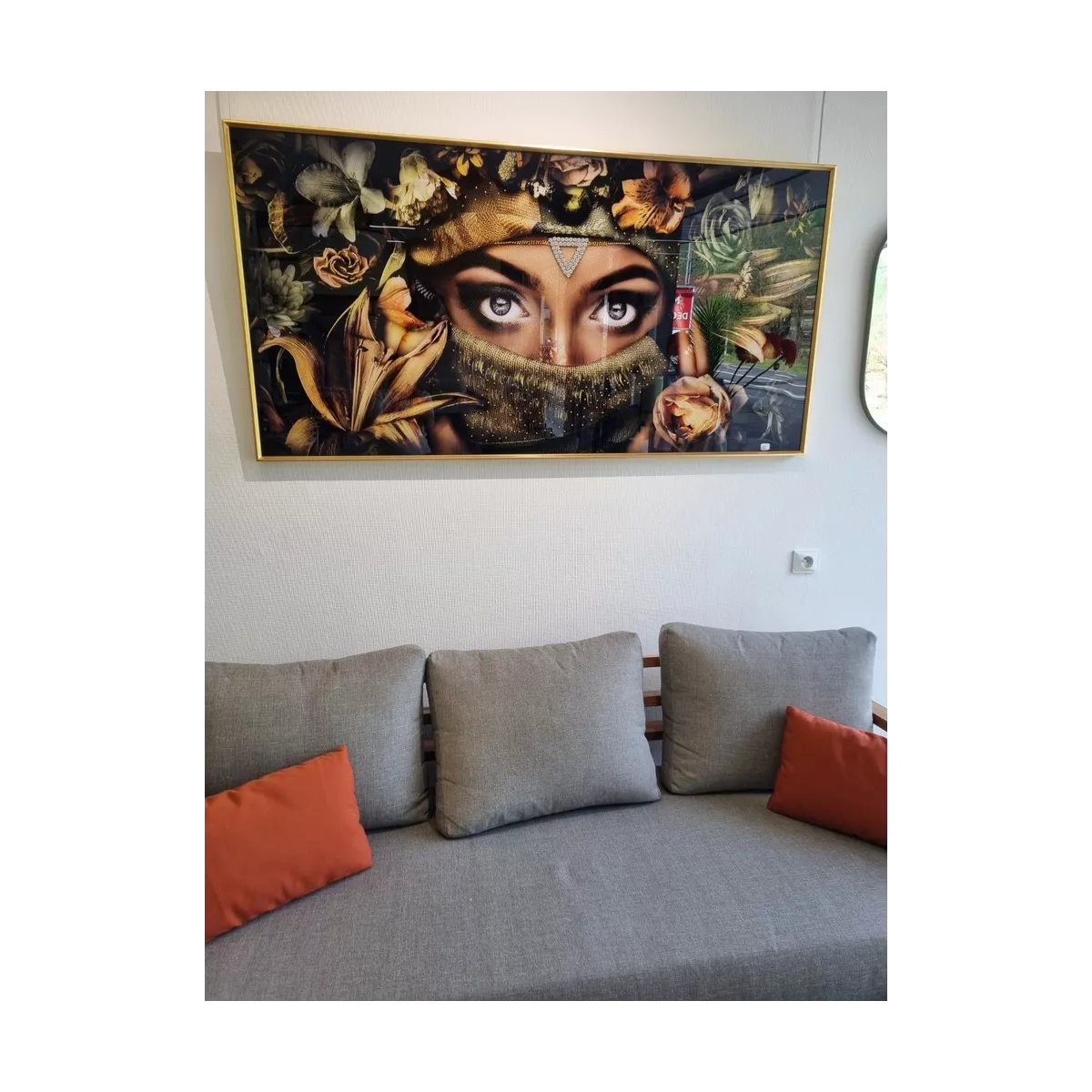 Tableau Visage Strass 160x80