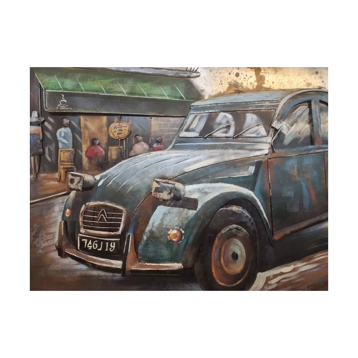 Tableau Métal 2CV 120X80