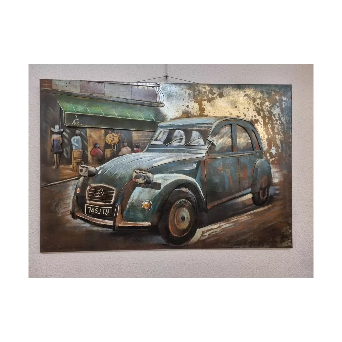 Tableau Métal 2CV 120X80