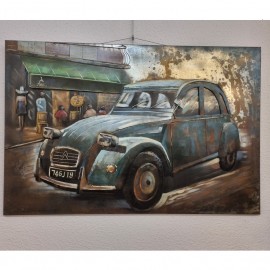 Tableau Métal 2CV 120X80