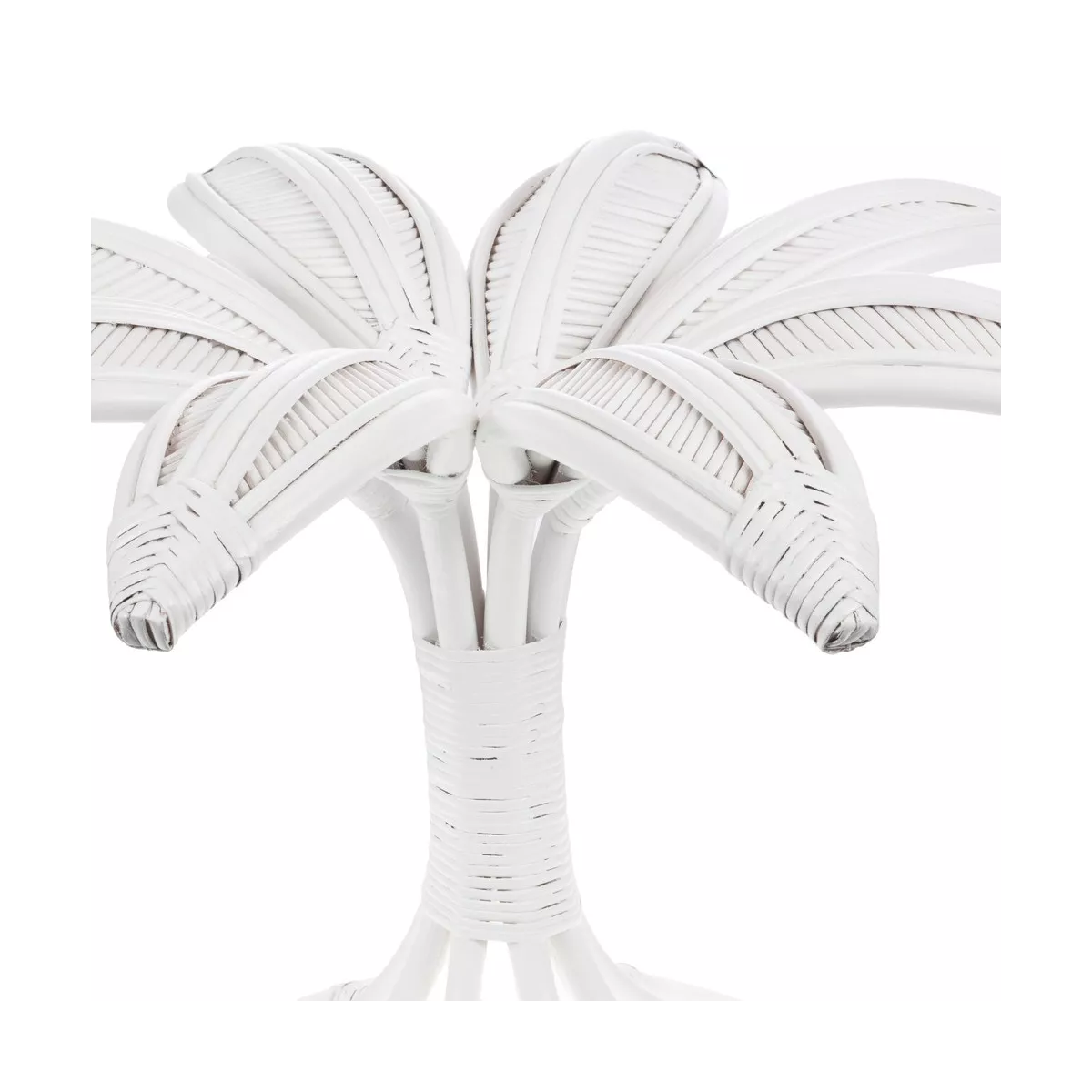 Table basse en Rotin Palmier Blanc 80x80