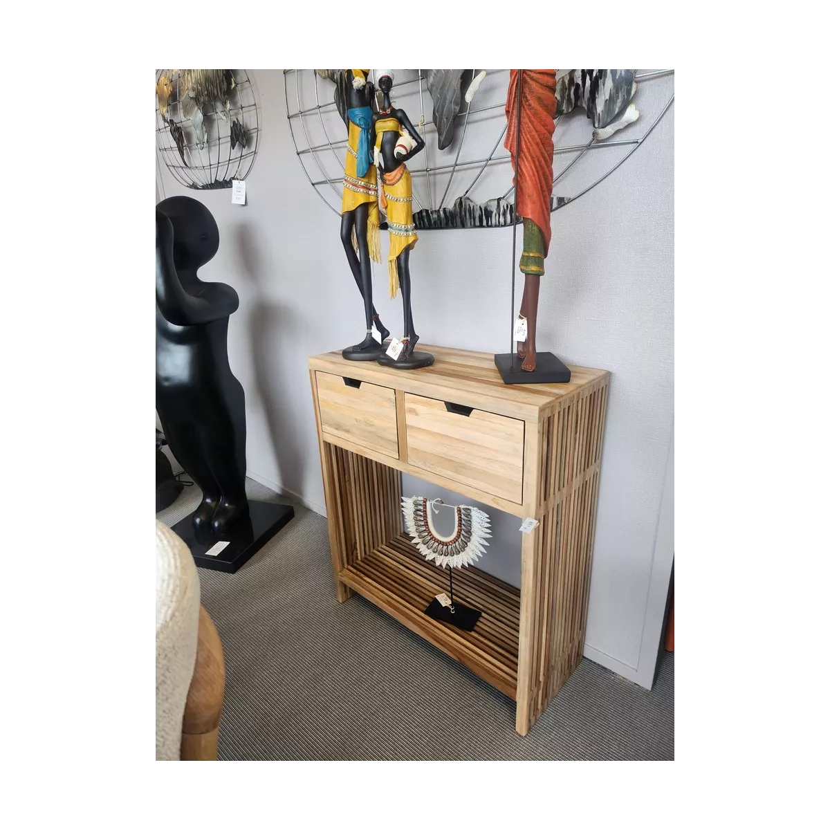 Console Teck Calopsite 70 cm