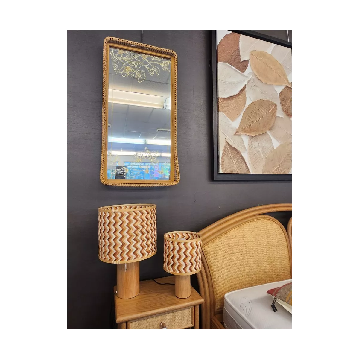 Miroir Shelly Rotin 52x100