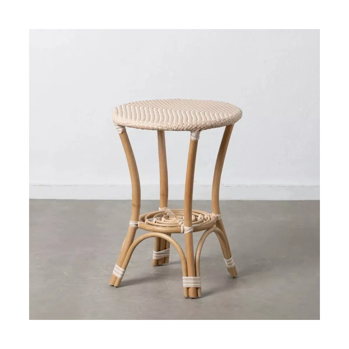 Table Bistrot Rotin Olivia Beige 50cm