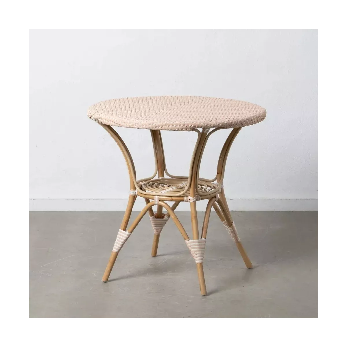 Table Bistrot Rotin Olivia Beige 81cm