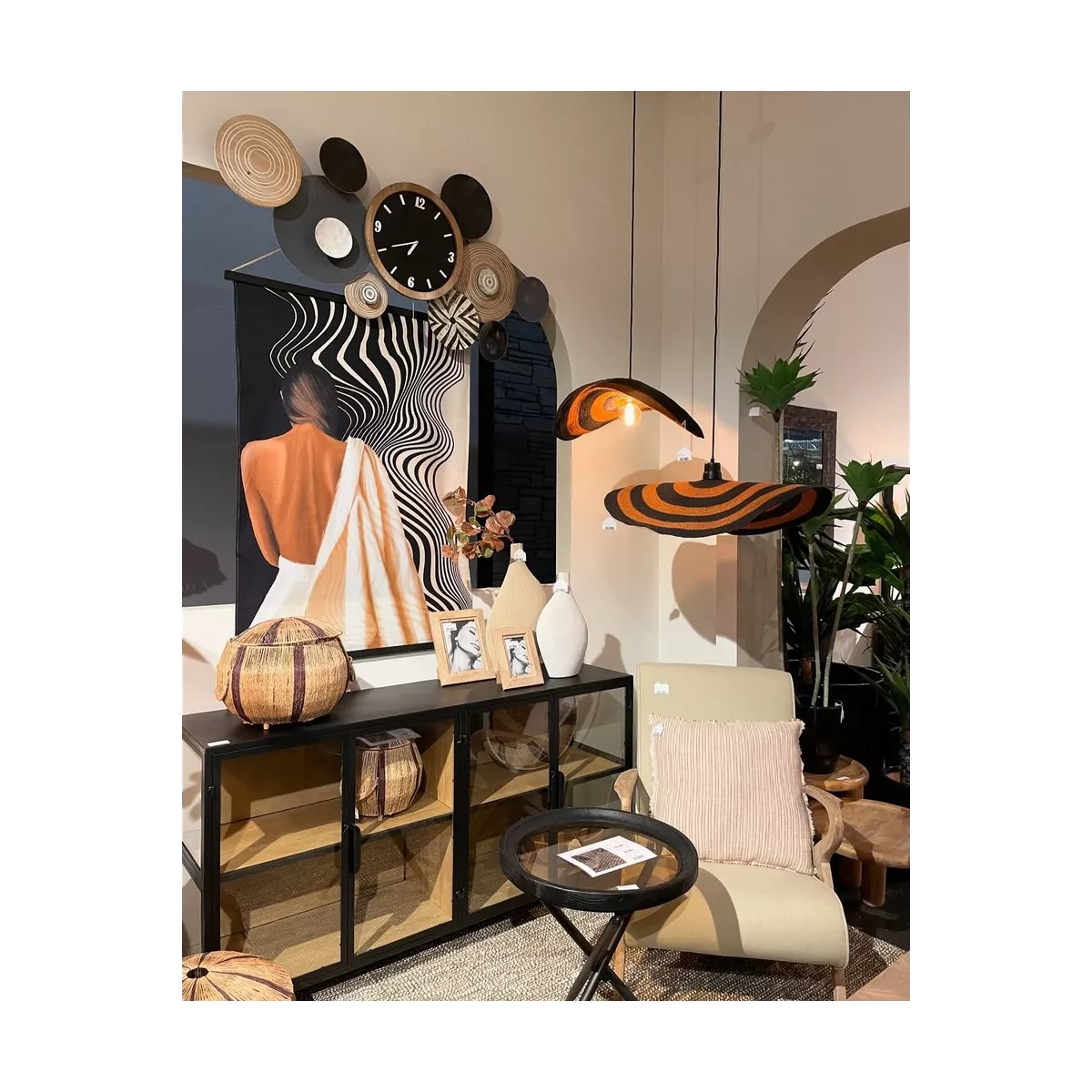 Horloge Murale 10 cercles 129x64