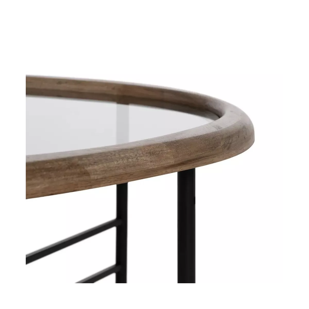 Table Basse Goutte Bois et Métal 76x81