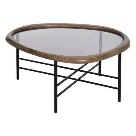 Table Basse Goutte Bois et Métal 76x81