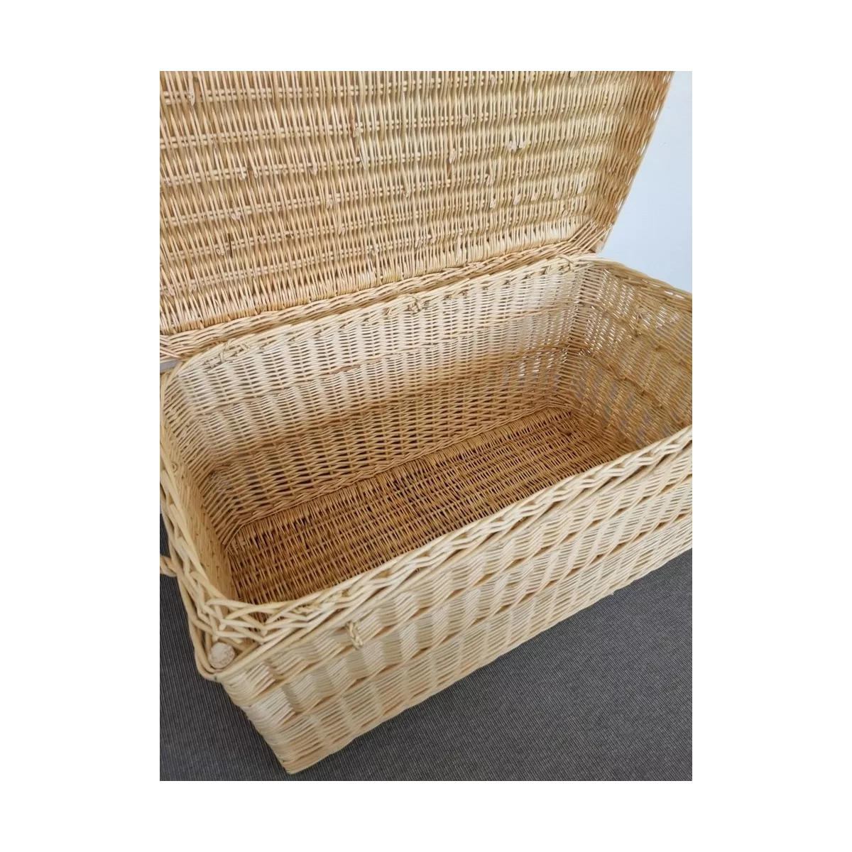 Malle Osier Naturel  Couvercle Emboité 100x57