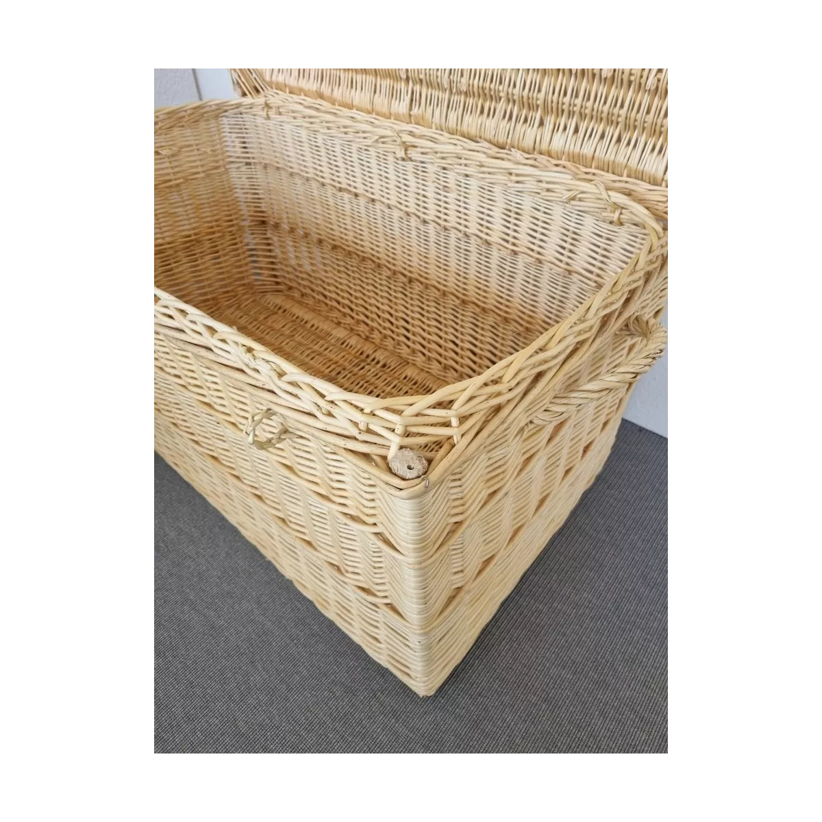 Malle Osier Naturel  Couvercle Emboité 100x57