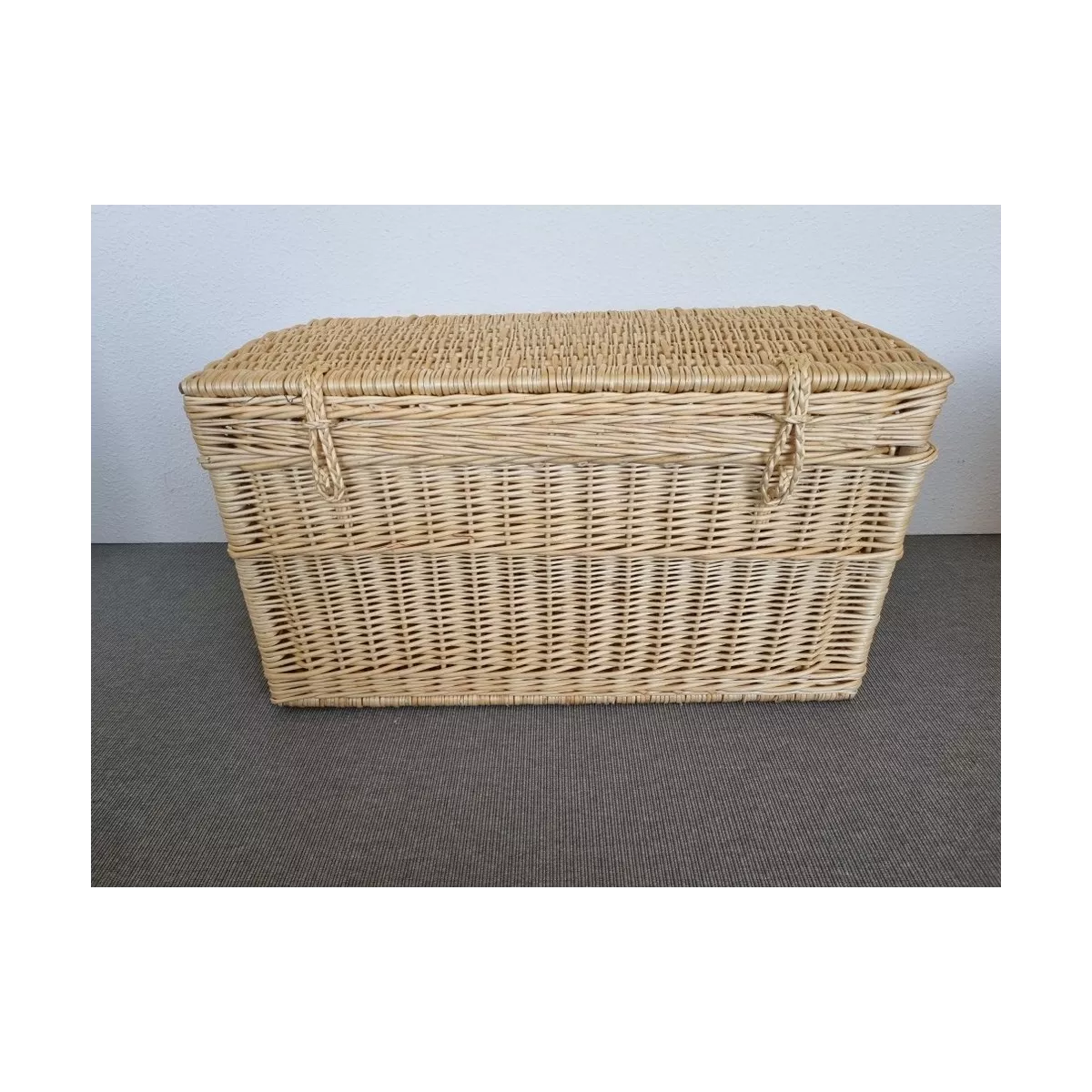 Malle Osier Naturel  Couvercle Emboité 80x45