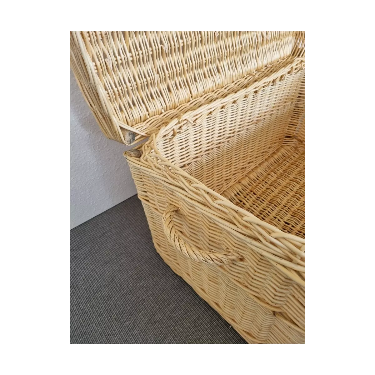 Malle Osier Naturel  Couvercle Emboité 80x45