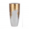 Vase Résine Cône Blanc/Or h.76