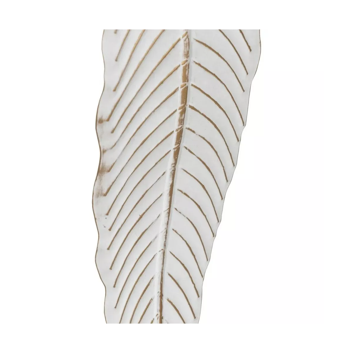 Bougeoir Feuille Métal Blanc H.70cm