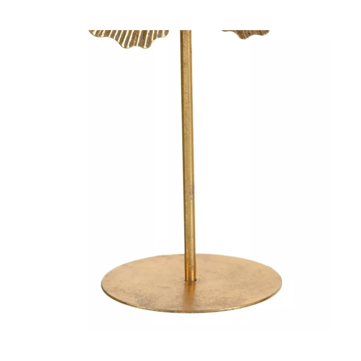 Bougeoir Feuille Métal Or H.42cm