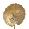 Bougeoir Feuille Métal Or H.42cm