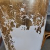 Vase Résine Cône Blanc/Or h.76