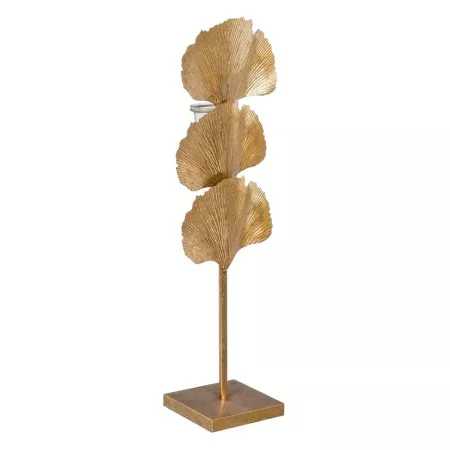 Bougeoir Feuille Métal Or H.63cm
