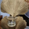 Bougeoir Feuille Métal Or H.63cm