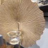 Bougeoir Feuille Métal Or H.42cm