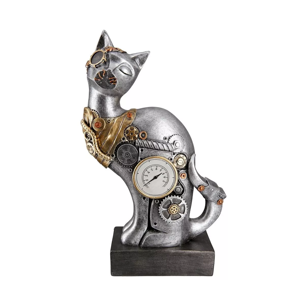 Chat sur Socle Steampunk