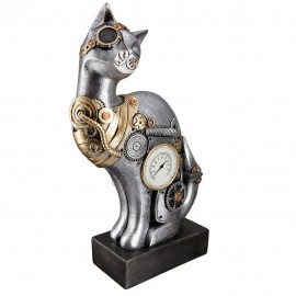 Chat sur Socle Steampunk