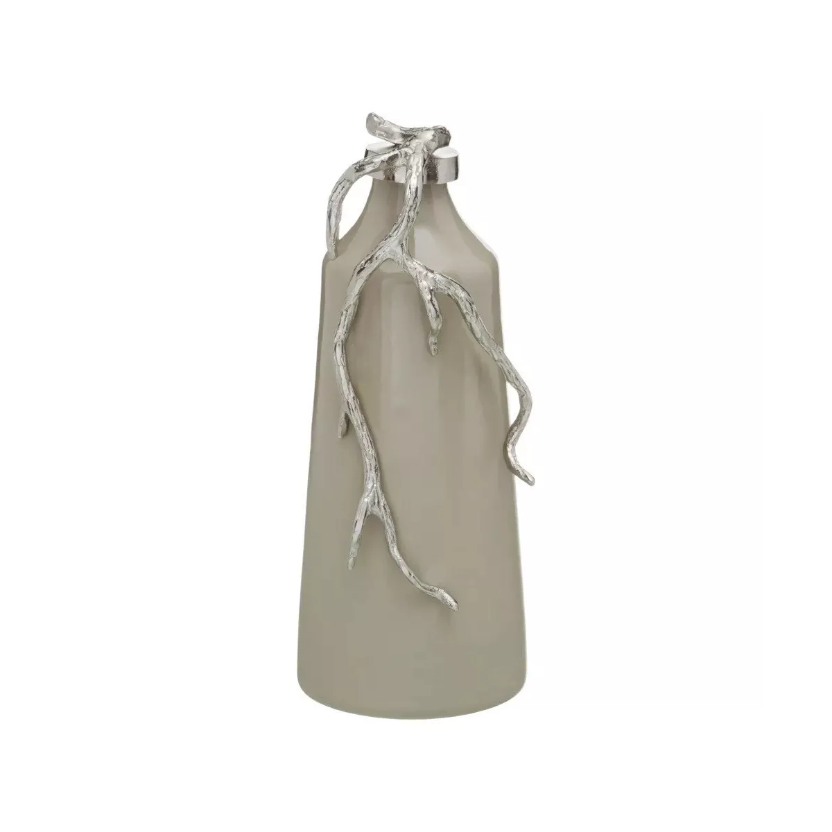 Figurine Flacon en Aluminium et Métal Ginko Argent H.584cm
