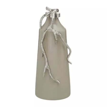 Figurine Flacon en Aluminium et Métal Ginko Argent H.584cm
