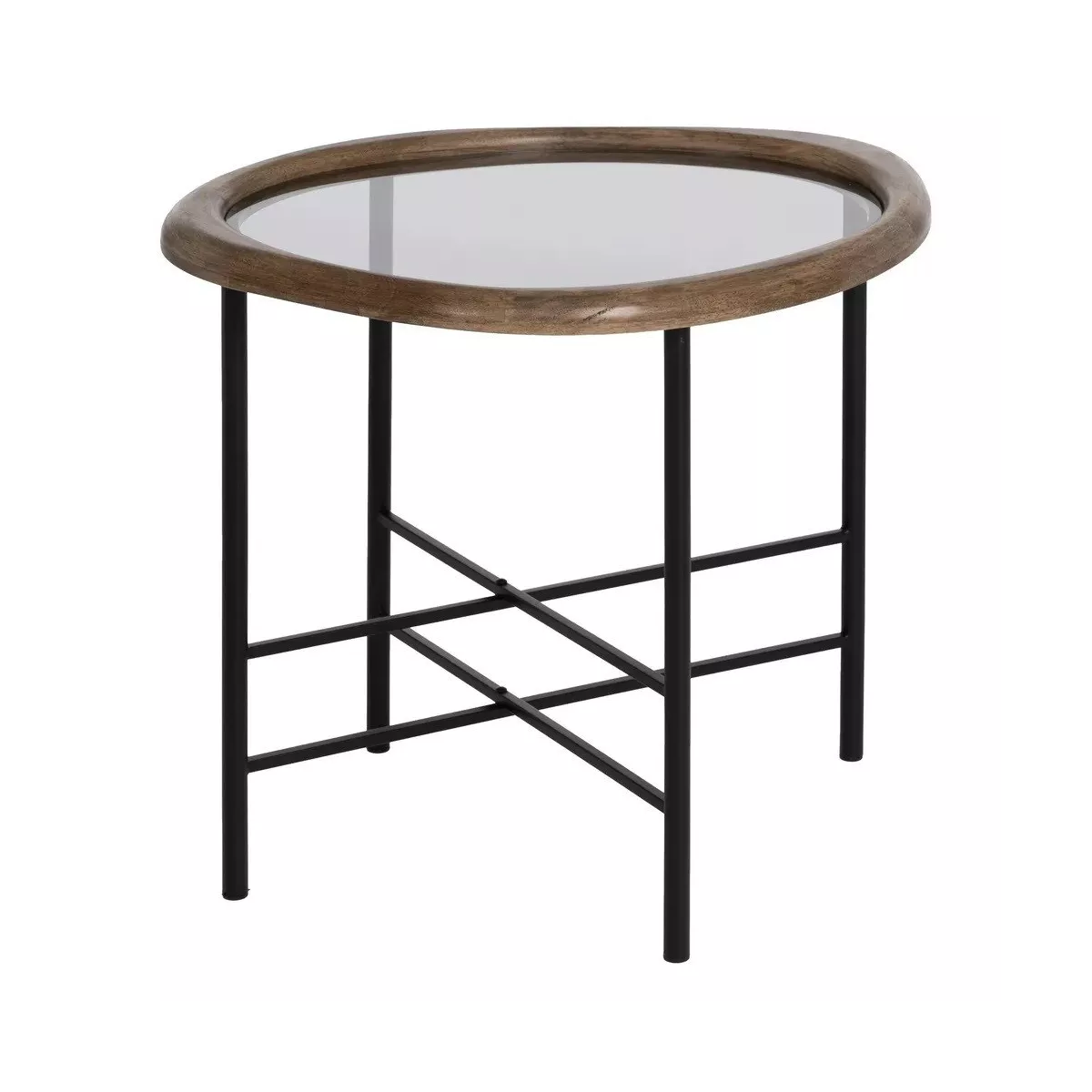 Table Basse Goutte Bois et Métal 61x50