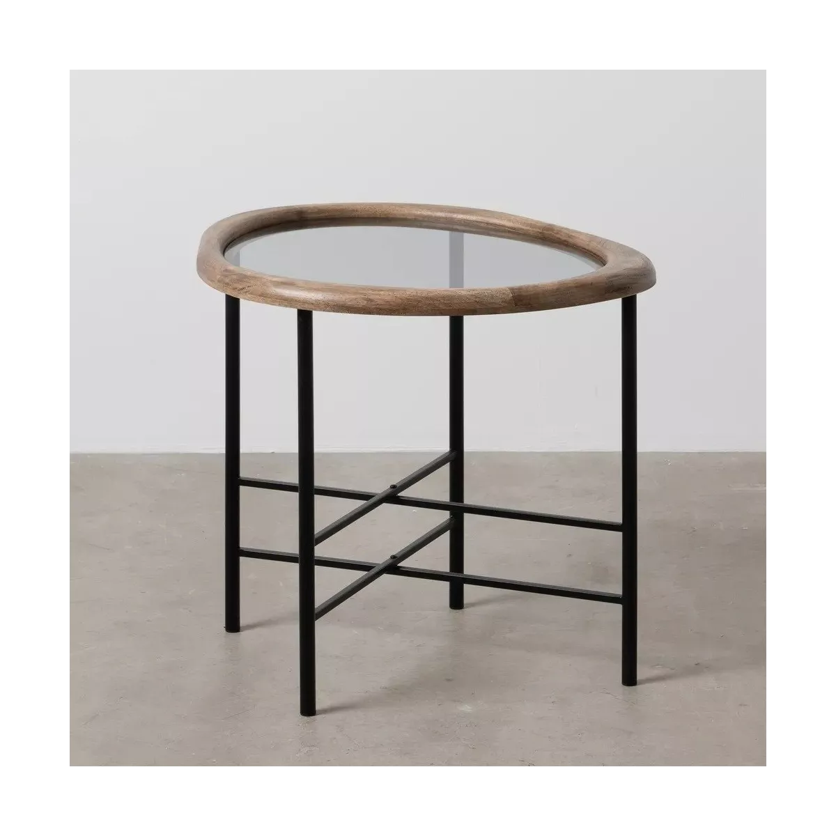 Table Basse Goutte Bois et Métal 61x50