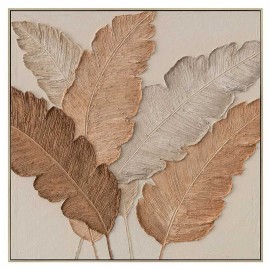 Tableau Feuilles de Palmier Relief 80x80 cm