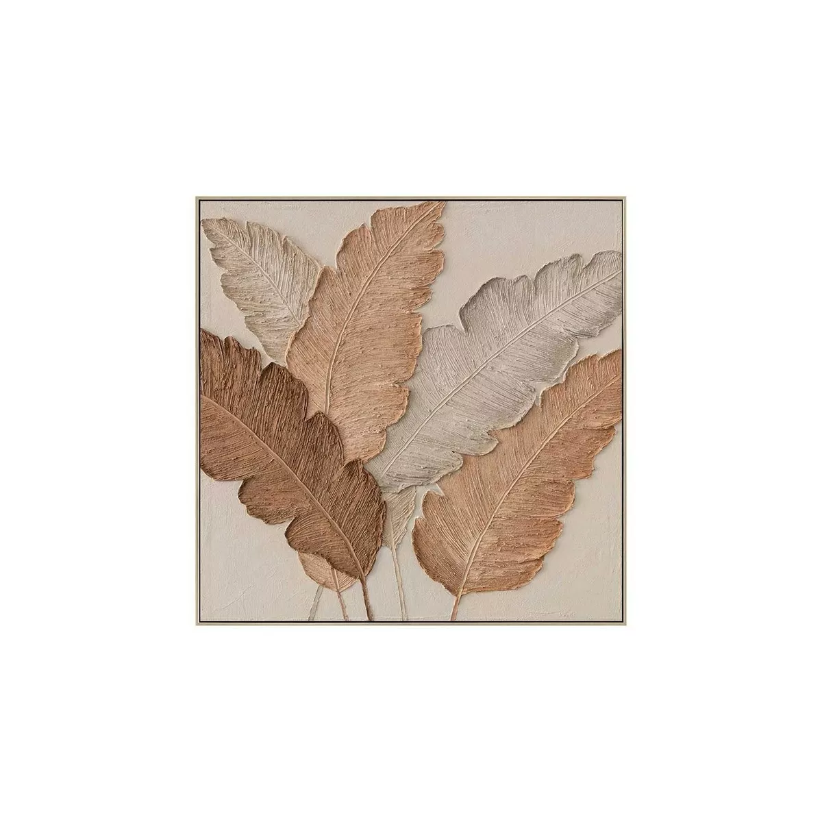 Tableau Feuilles de Palmier Relief 80x80 cm
