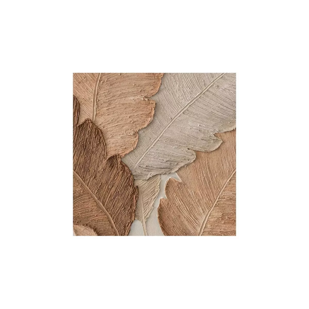 Tableau Feuilles de Palmier Relief 80x80 cm