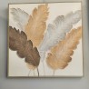 Tableau Feuilles de Palmier Relief 80x80 cm