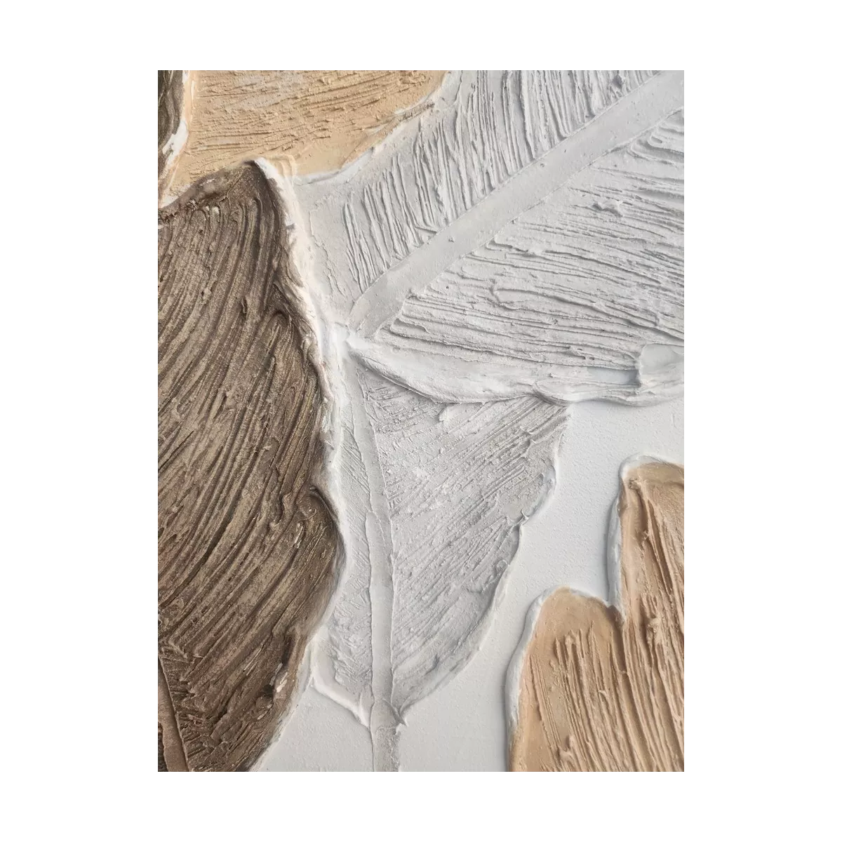 Tableau Feuilles de Palmier Relief 80x80 cm