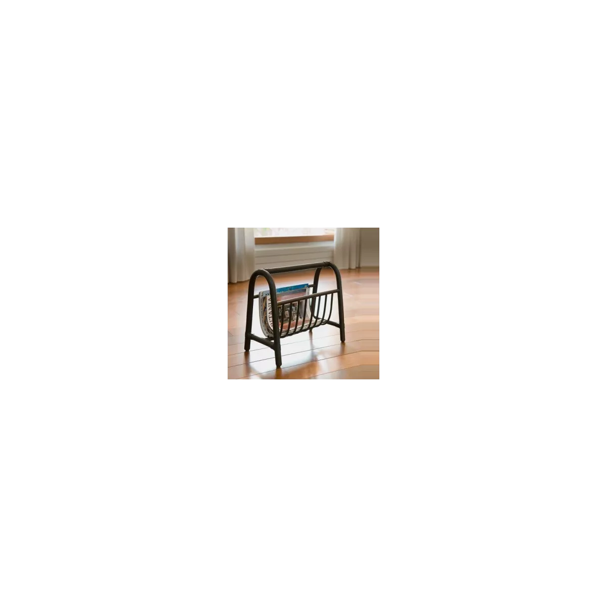 Porte Revues Rotin Gris